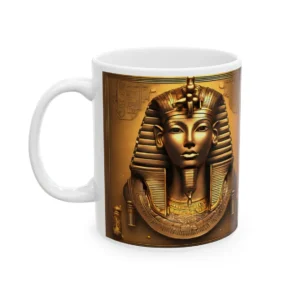 Ancient Egyptian Pharaoh Mask Mug | Gold Tutankhamun Ceramic Mug